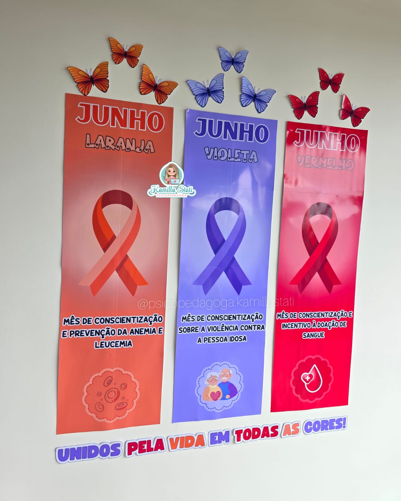 Painel junho laranja, violeta e vermelho - Imagem 2