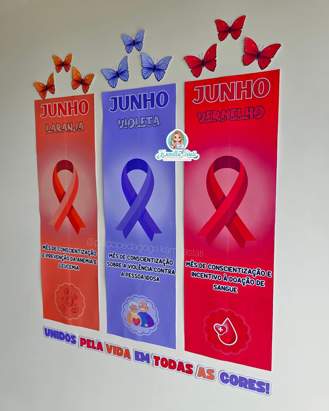 Painel junho laranja, violeta e vermelho - Imagem 3