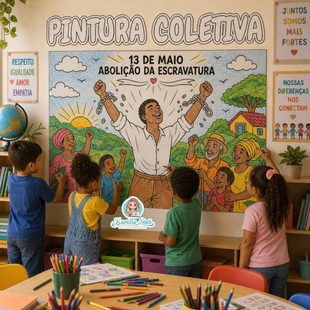 Pintura coletiva Abolição da Escravatura