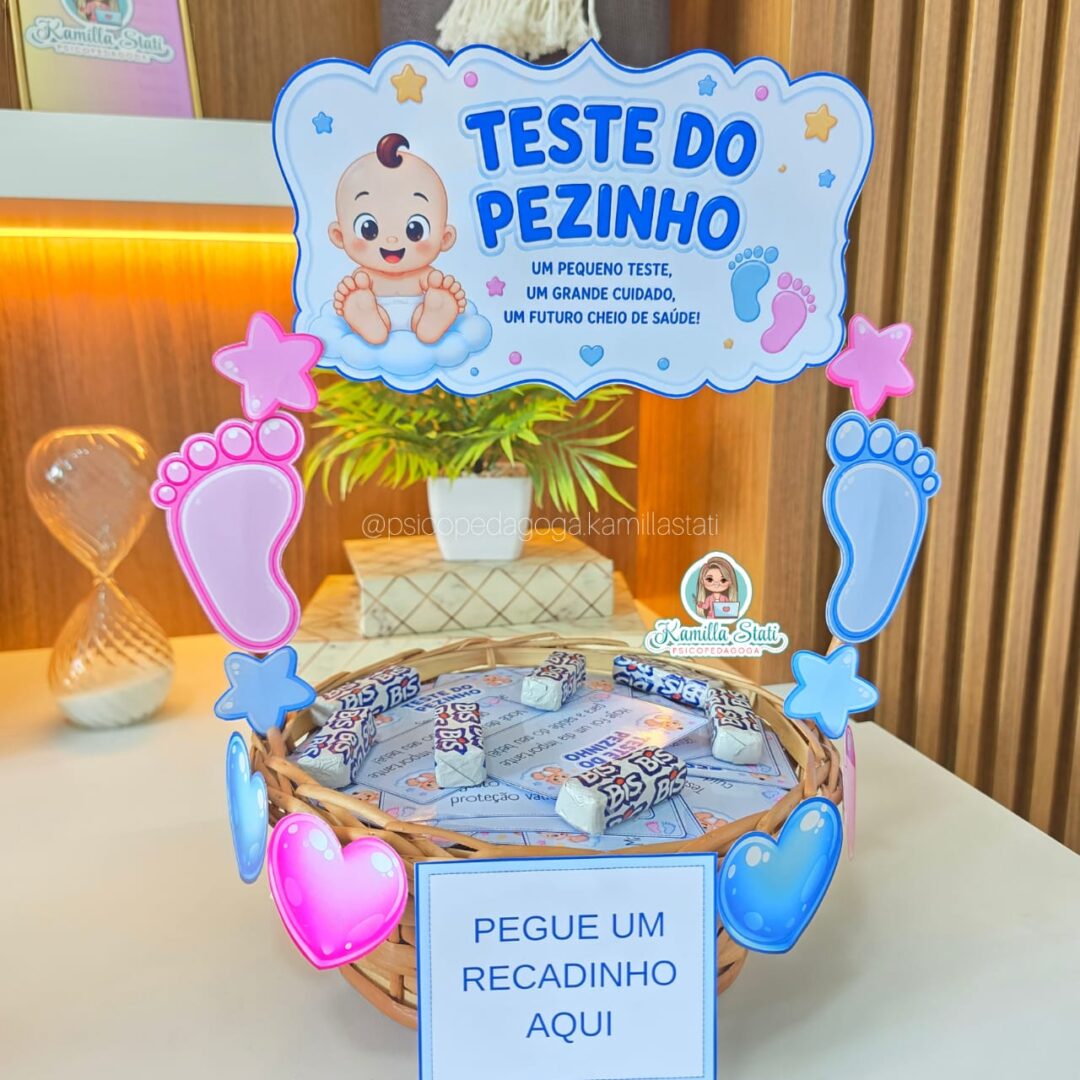 Cesta de recadinhos Teste do Pezinho