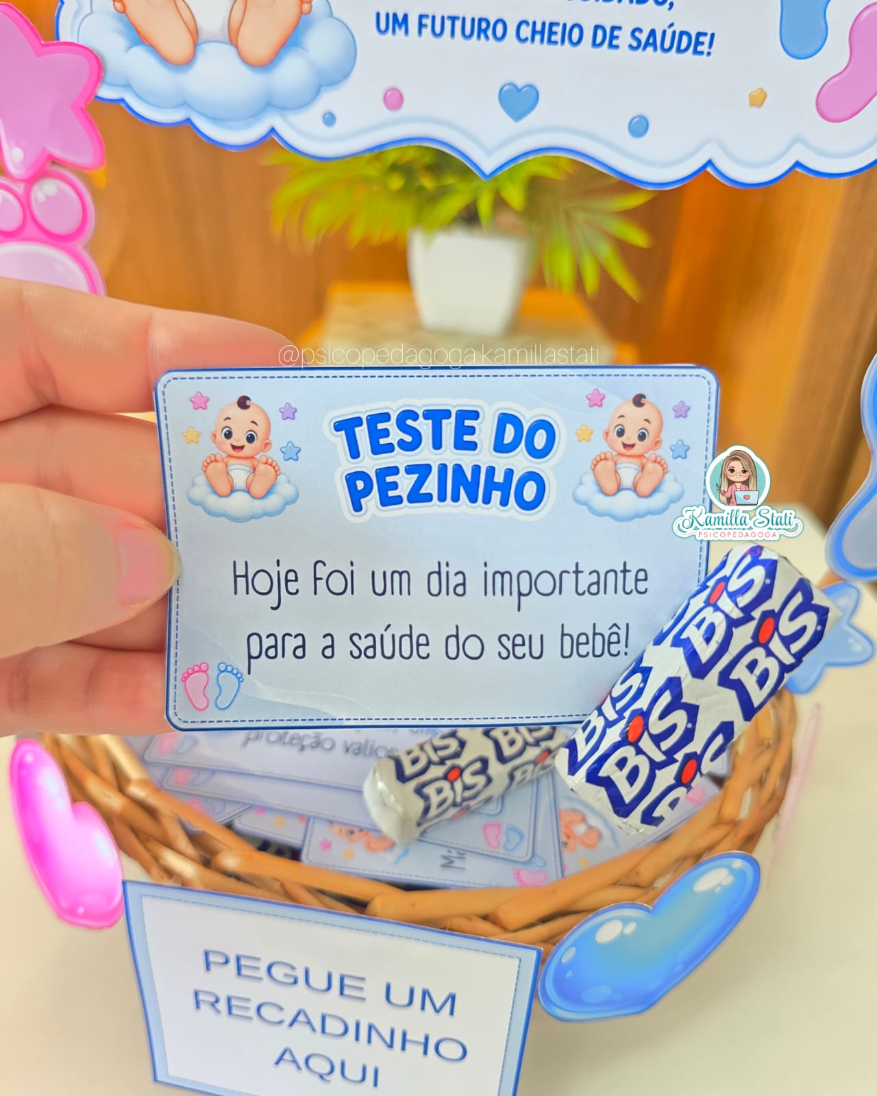 Cesta de recadinhos Teste do Pezinho - Imagem 3