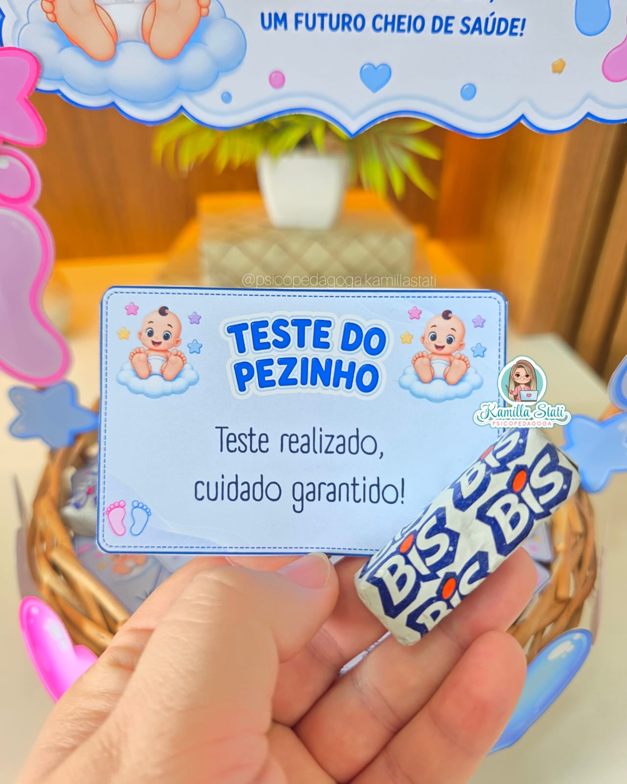 Cesta de recadinhos Teste do Pezinho - Imagem 4