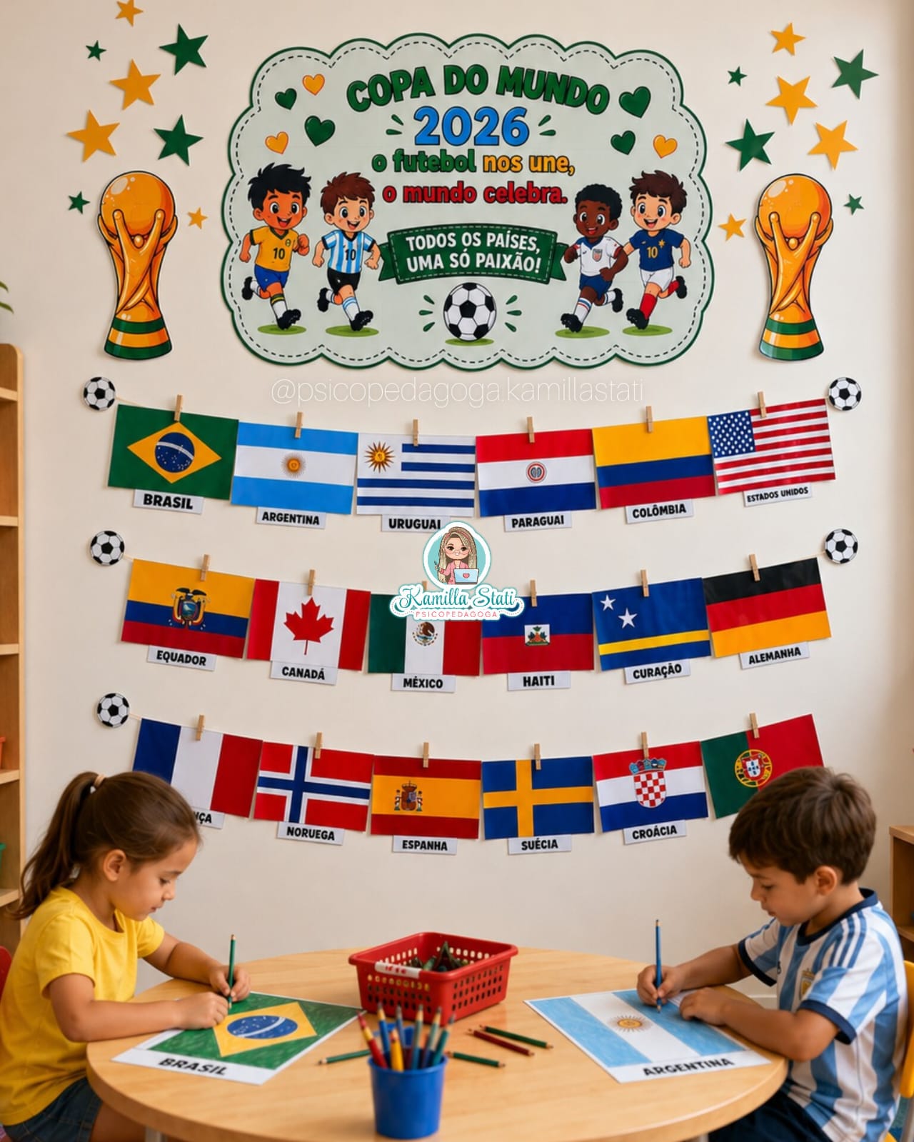 Mural de bandeiras dos países da Copa do Mundo 2026 - Imagem 2