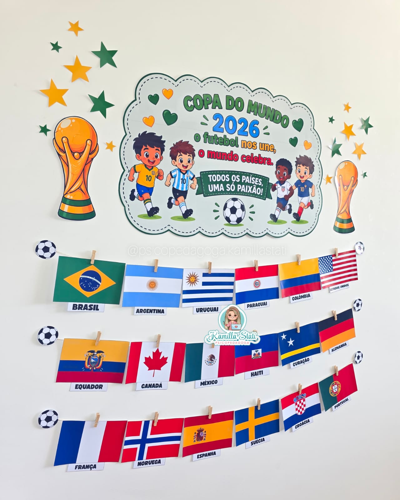 Mural de bandeiras dos países da Copa do Mundo 2026 - Imagem 3