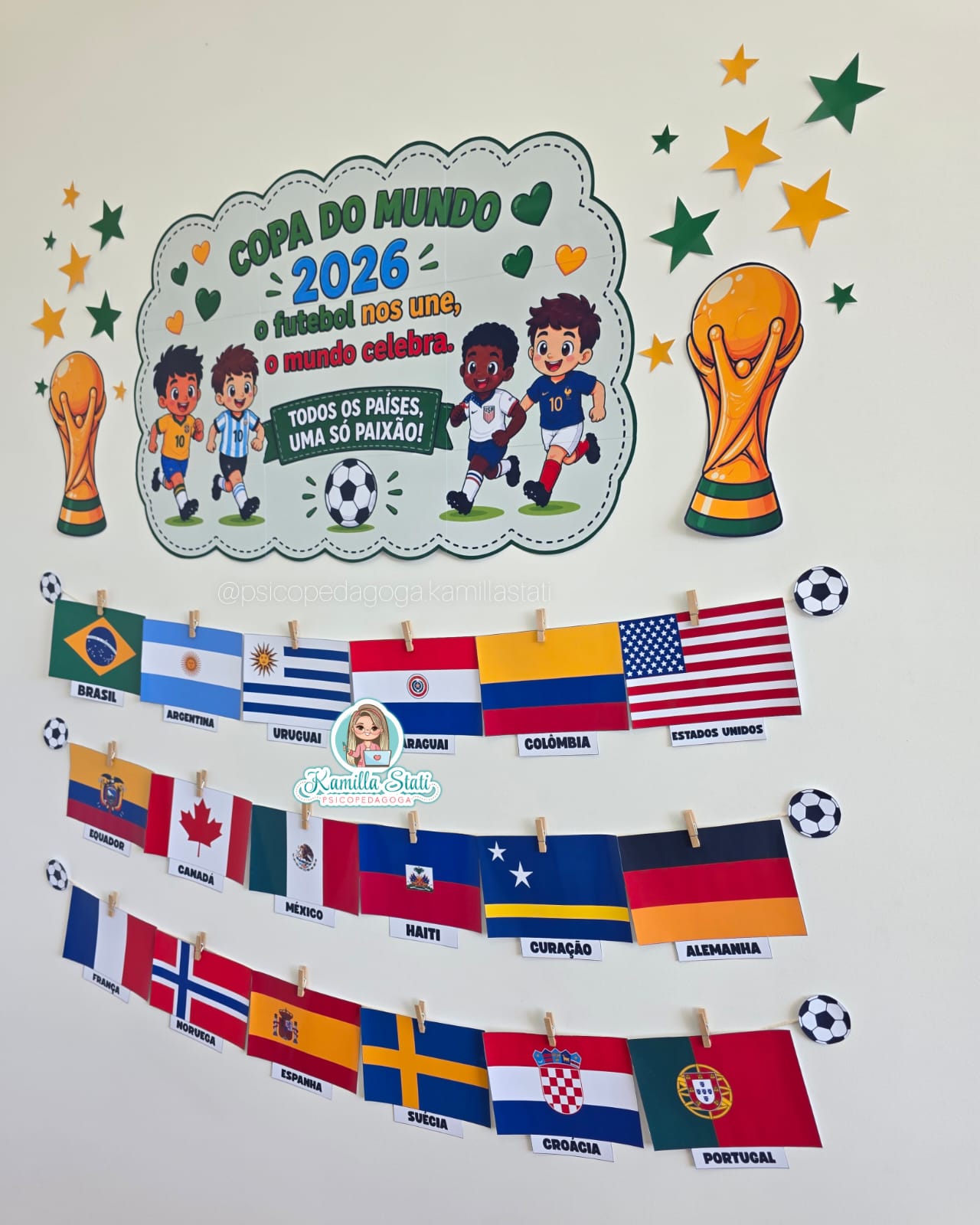 Mural de bandeiras dos países da Copa do Mundo 2026 - Imagem 4