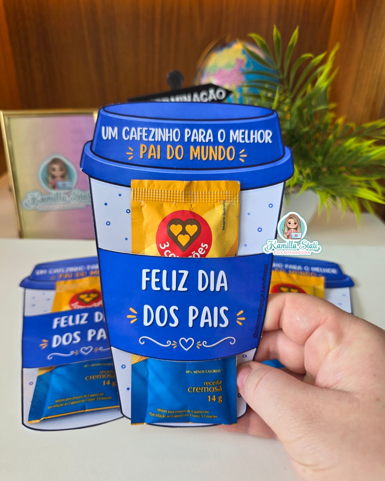 Lembrancinha para sachê de cappuccino dia dos pais - Imagem 4