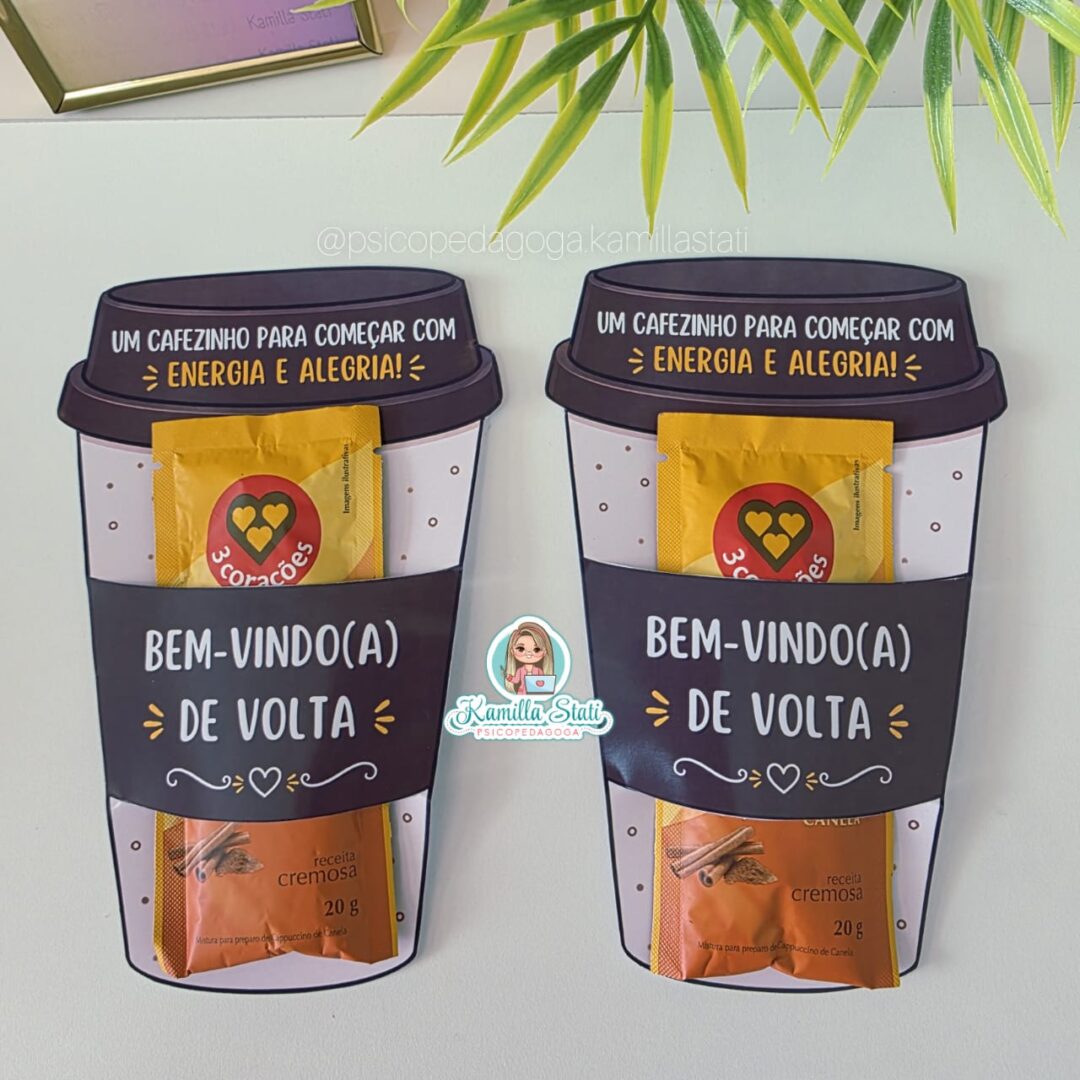 Lembrancinha para sachê de cappuccino volta às aulas