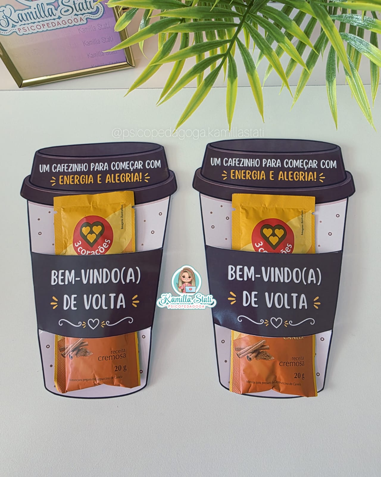 Lembrancinha para sachê de cappuccino volta às aulas