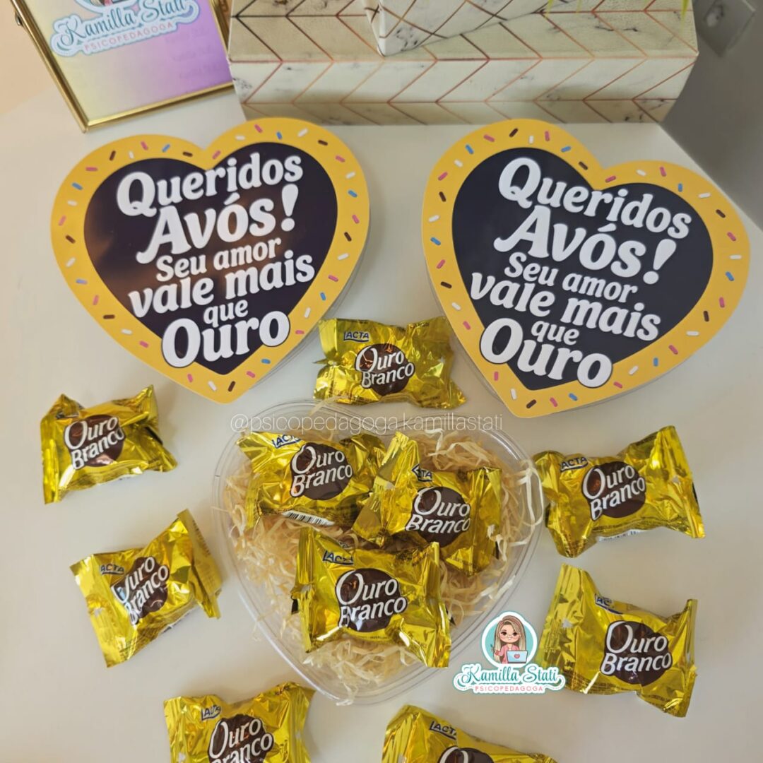 Lembrancinha dia dos avós para chocolate Ouro Branco