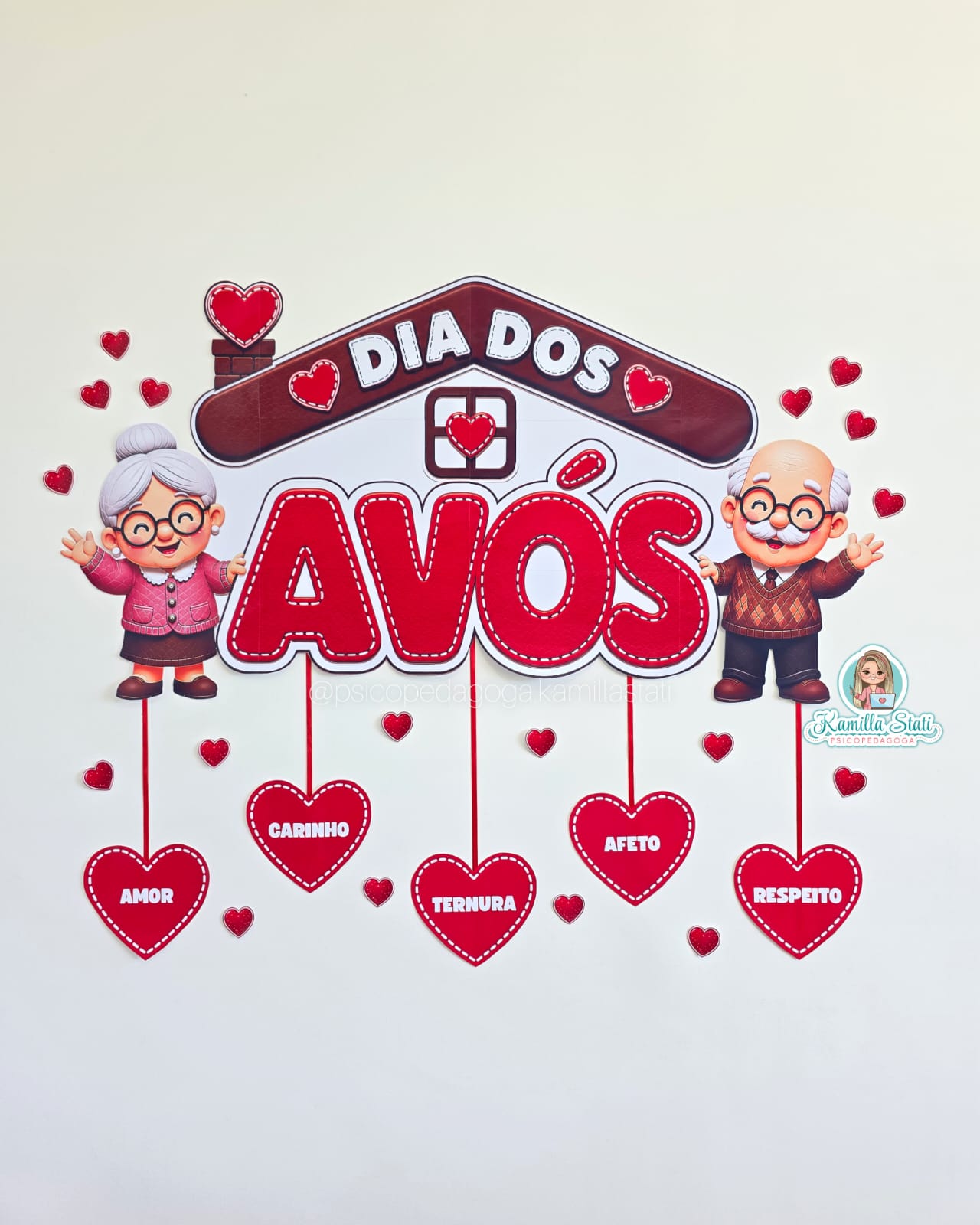 Painel dia dos avós corações