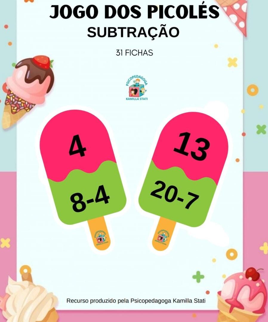 Jogo dos picolés subtração