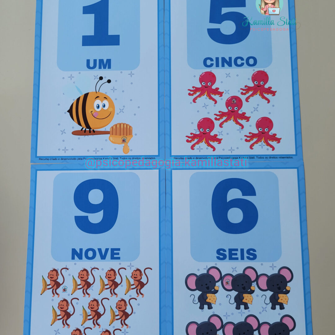 Números de parede animais