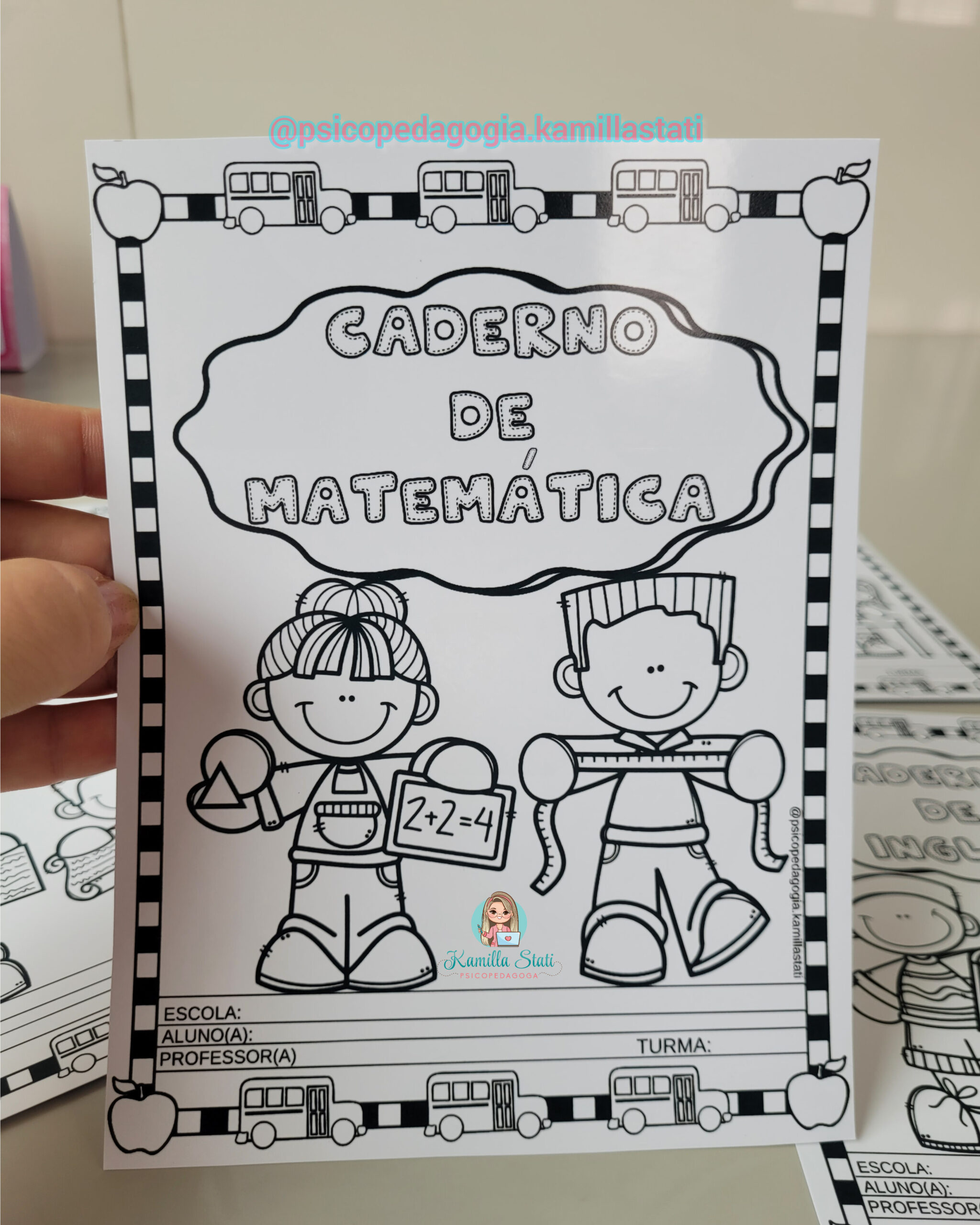 Capa de caderno: matérias para colorir - Imagem 5