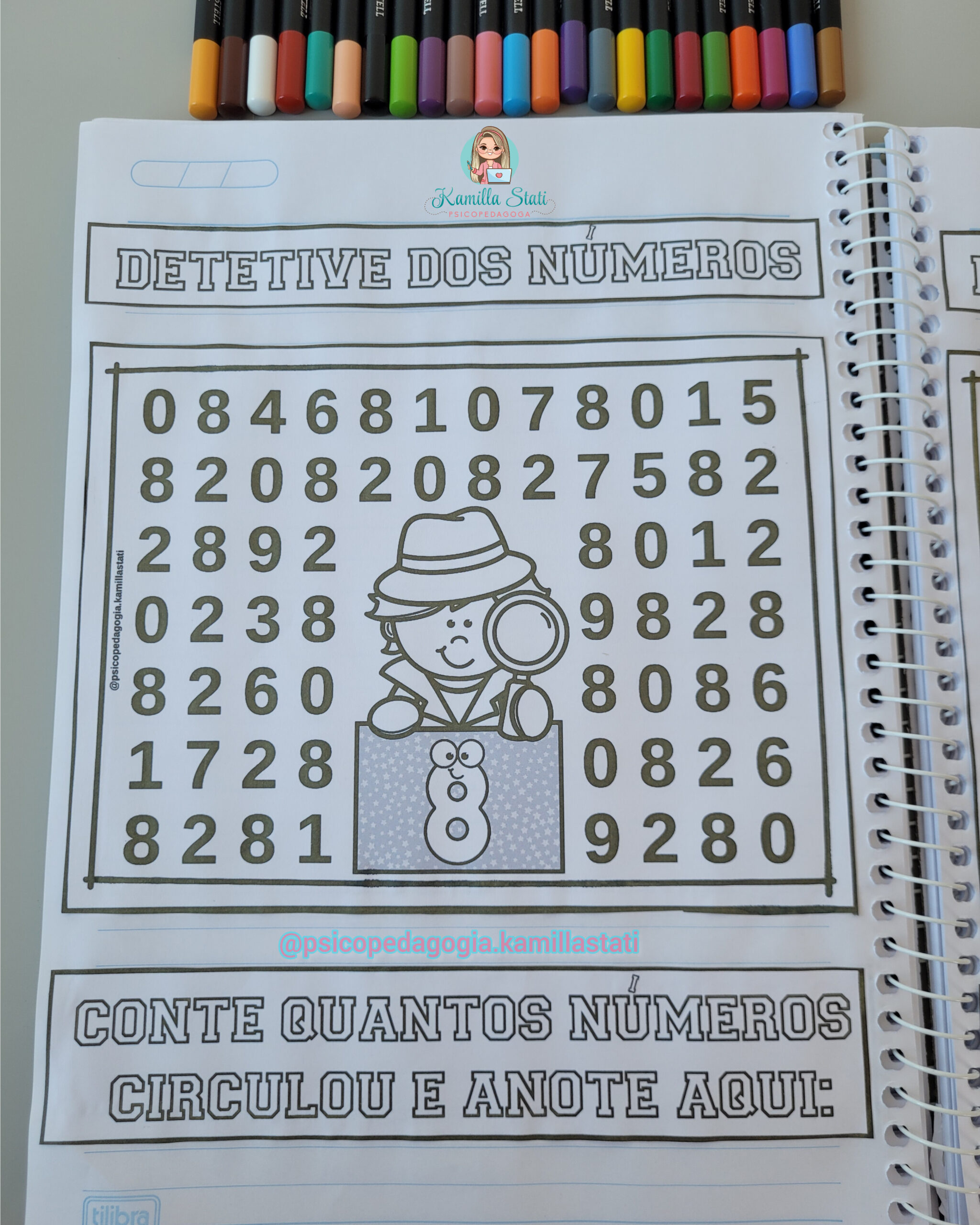 Detetive dos números preto e branco