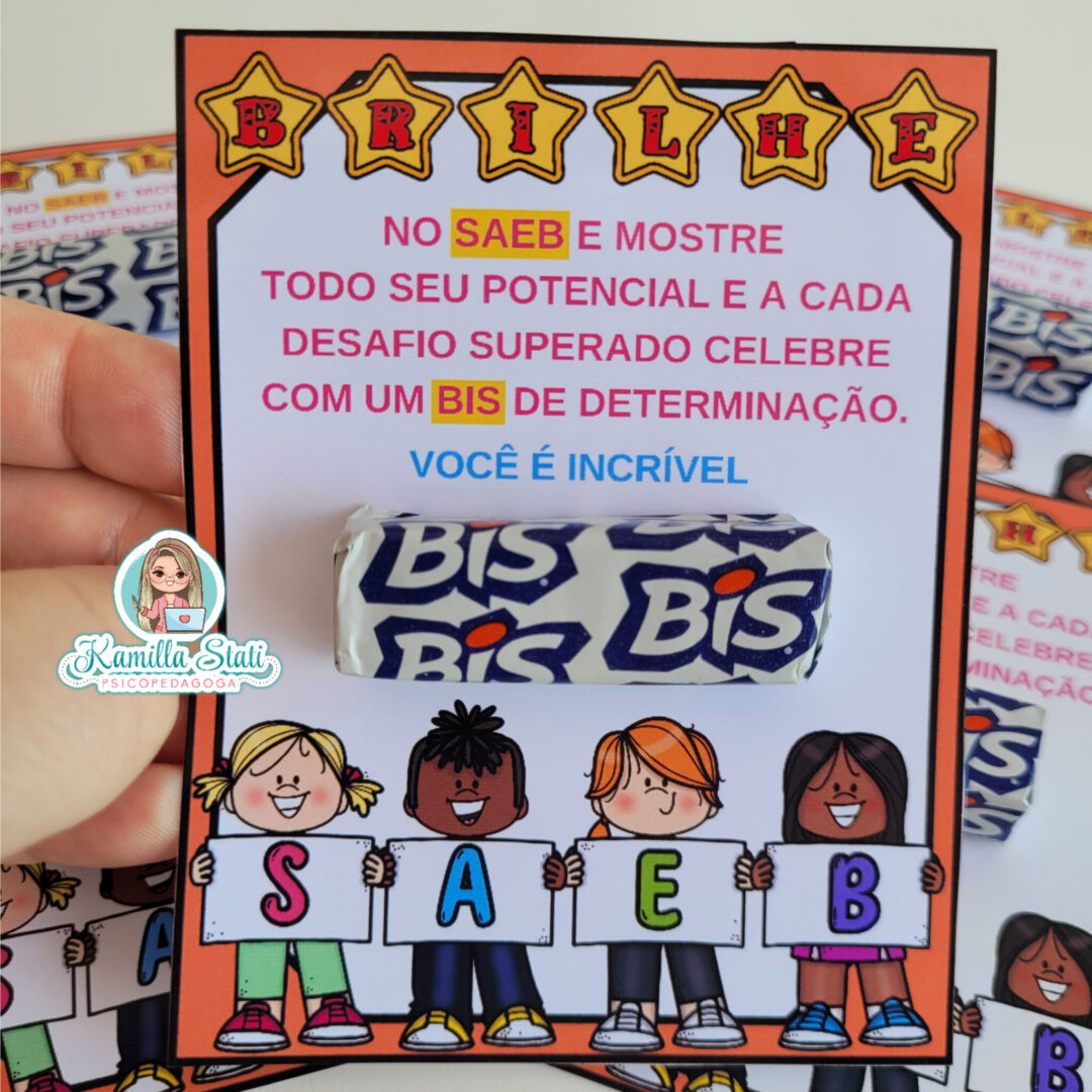 Cartãozinho de incentivo SAEB