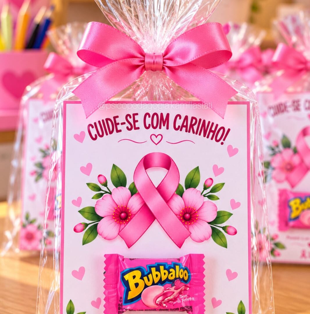 Cartão Outubro Rosa: Cuide-se com carinho