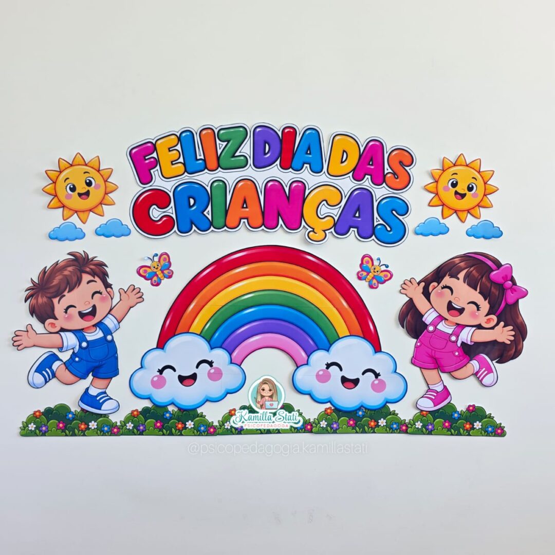 Painel dia das crianças arco-íris