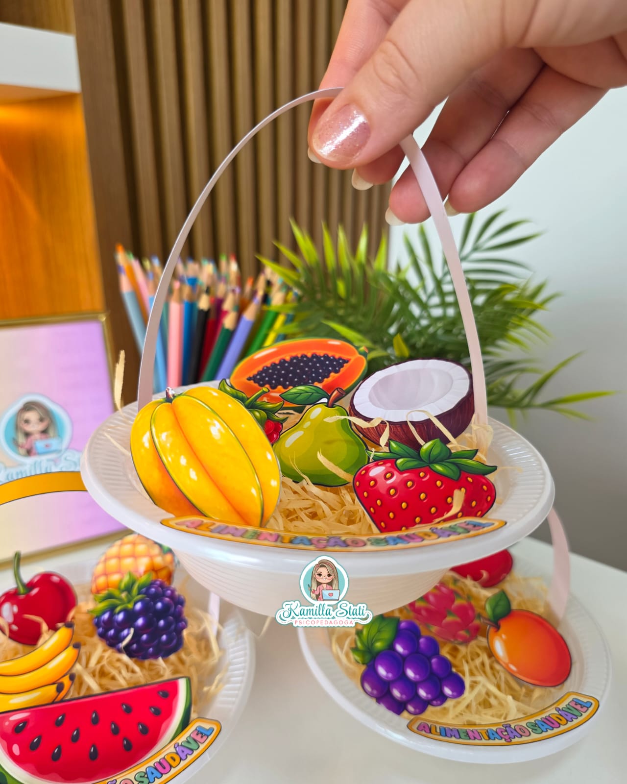 Cestinha de frutas alimentação saudável - Imagem 3