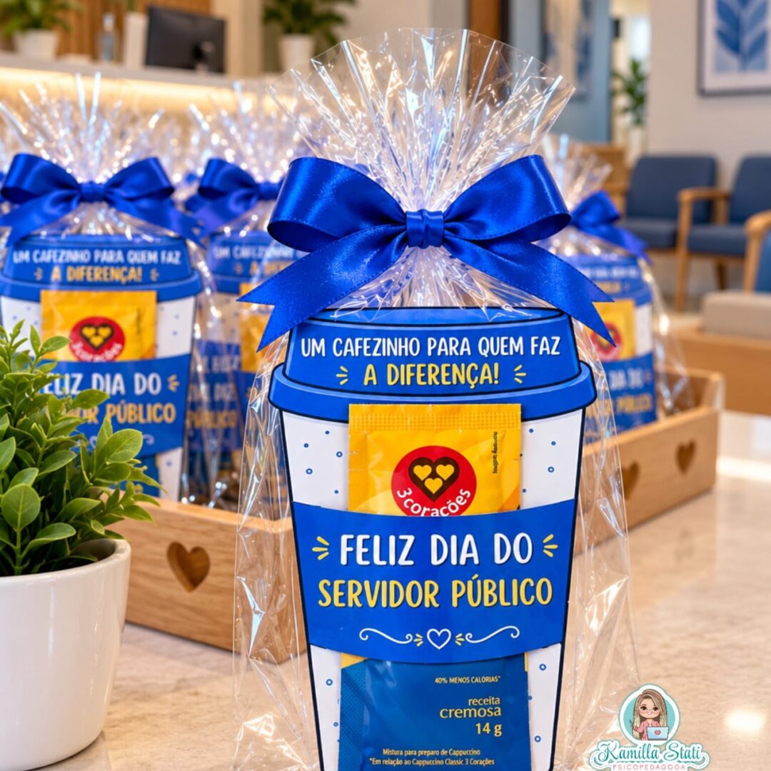 Lembrancinha para sachê de cappuccino: dia do servidor público