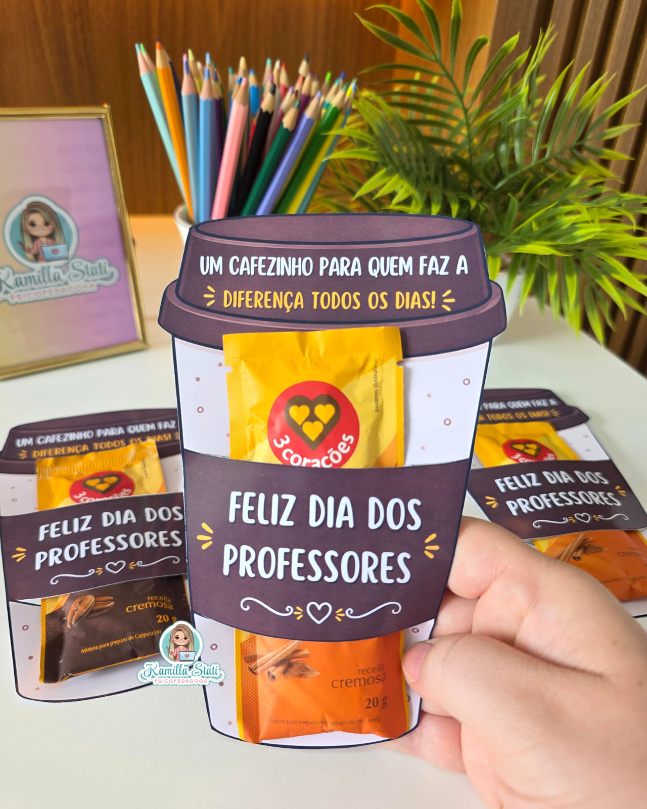 Lembrancinha para sachê de cappuccino: dia dos professores - Imagem 2