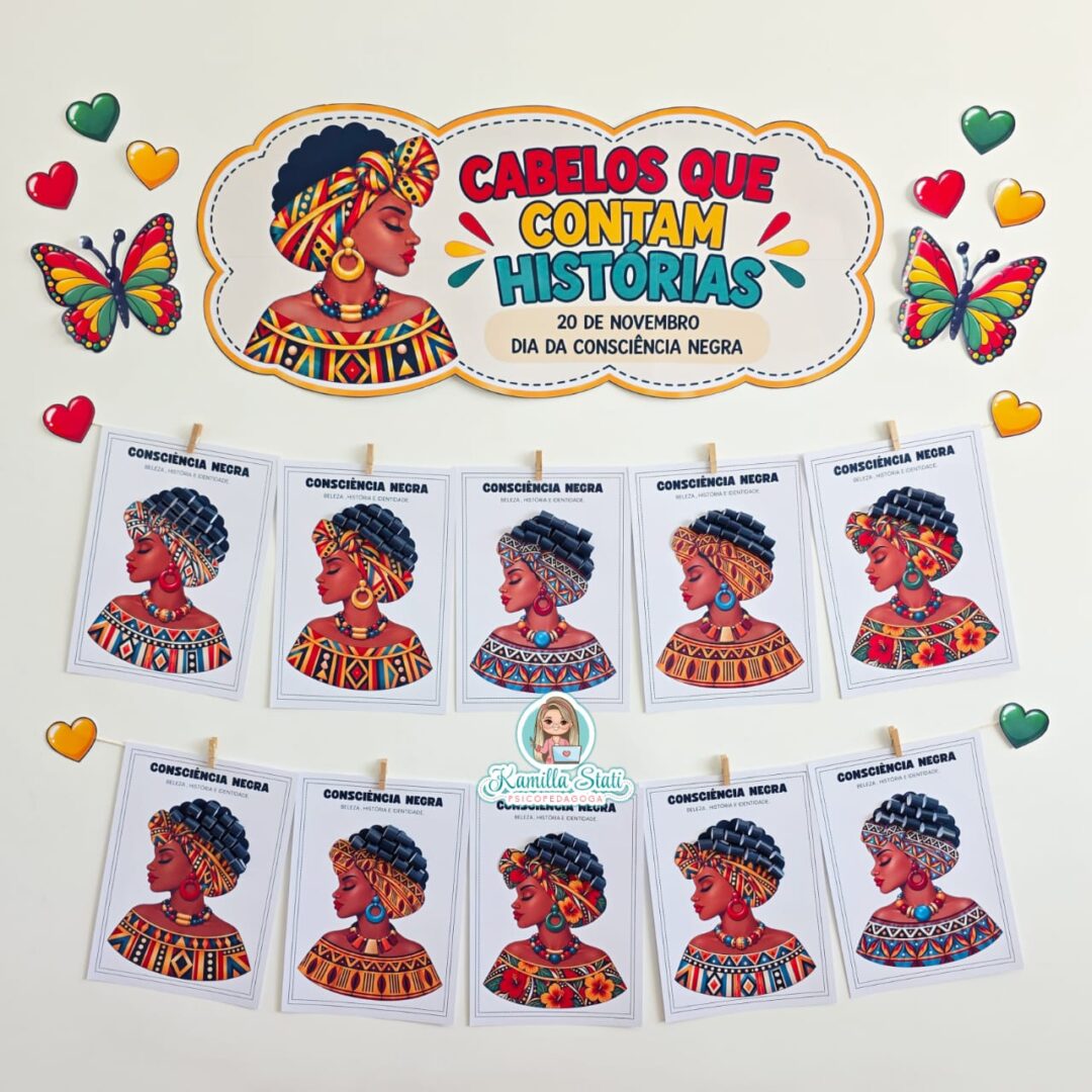 Mural de atividades consciência negra: cabelos que contam histórias