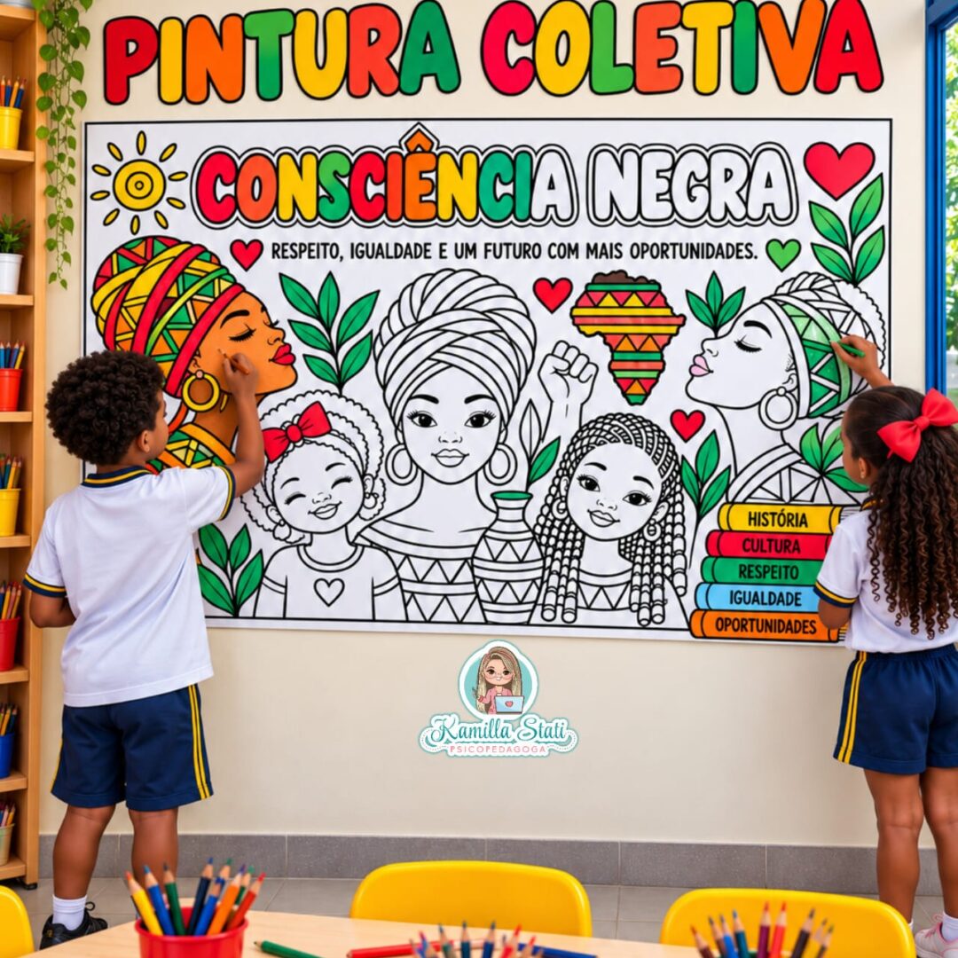 Pintura coletiva Consciência negra 2