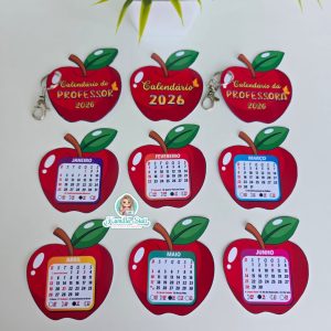 Chaveiro calendário 2026 maçã 1