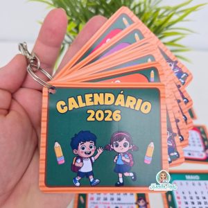 Chaveiro calendário 2026 volta às aulas 1