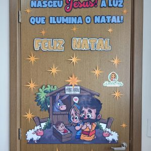 Decoração de Porta Natal Cristão Nasceu Jesus (2)