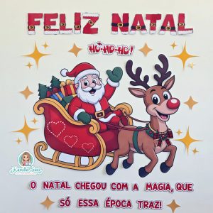 Painel de Natal papai noel no trenó 1